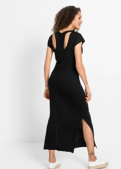 bonprix bonprix Vestido de punto de mezcla fluida de viscosa y elastano Negro Hot