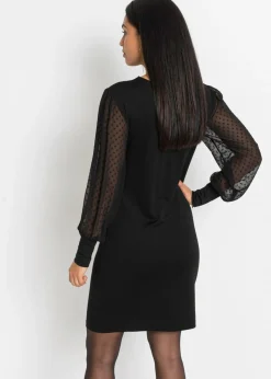 bonprix bonprix Vestido de punto de mezcla de viscosa Negro Outlet