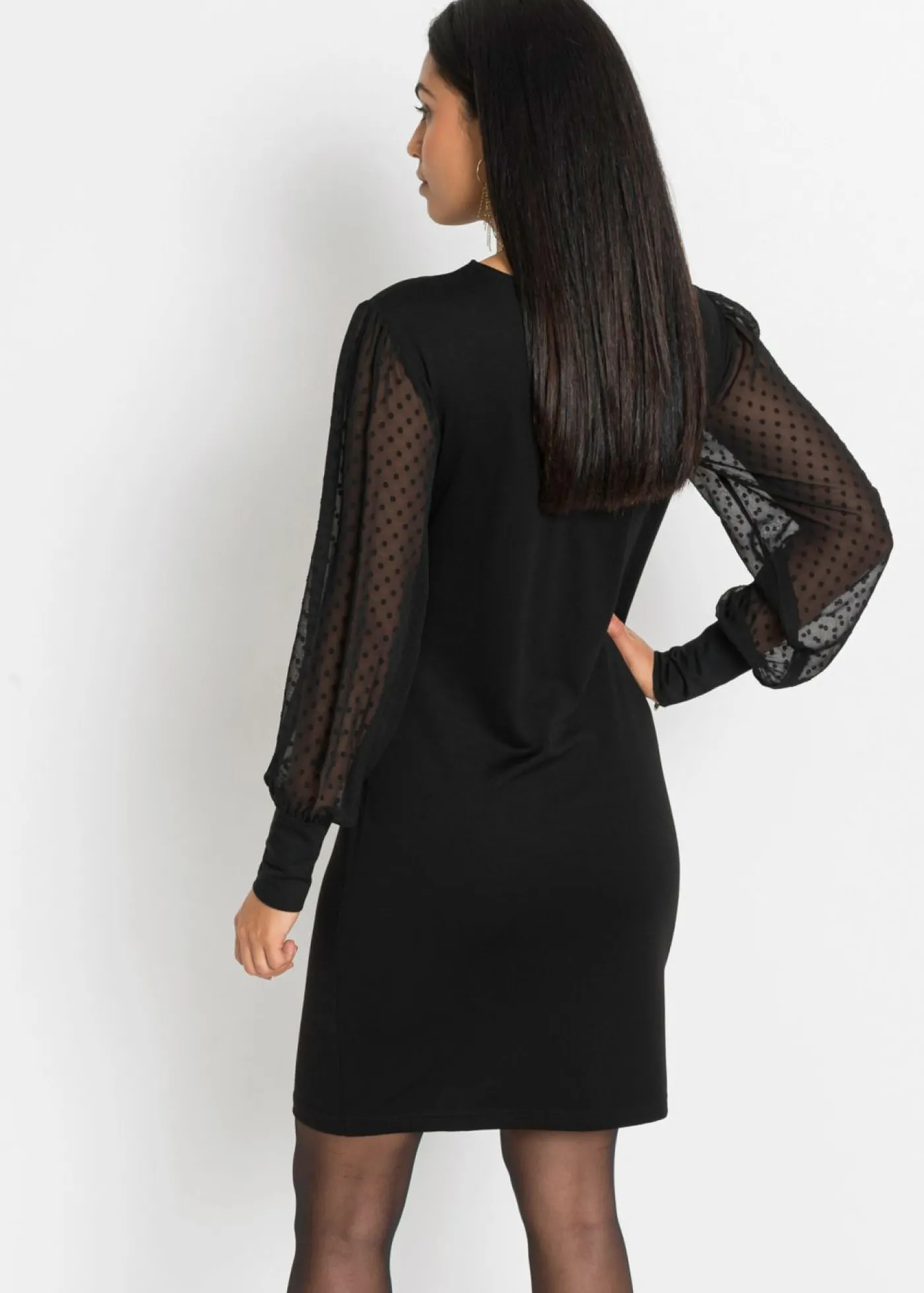 bonprix bonprix Vestido de punto de mezcla de viscosa Negro Outlet