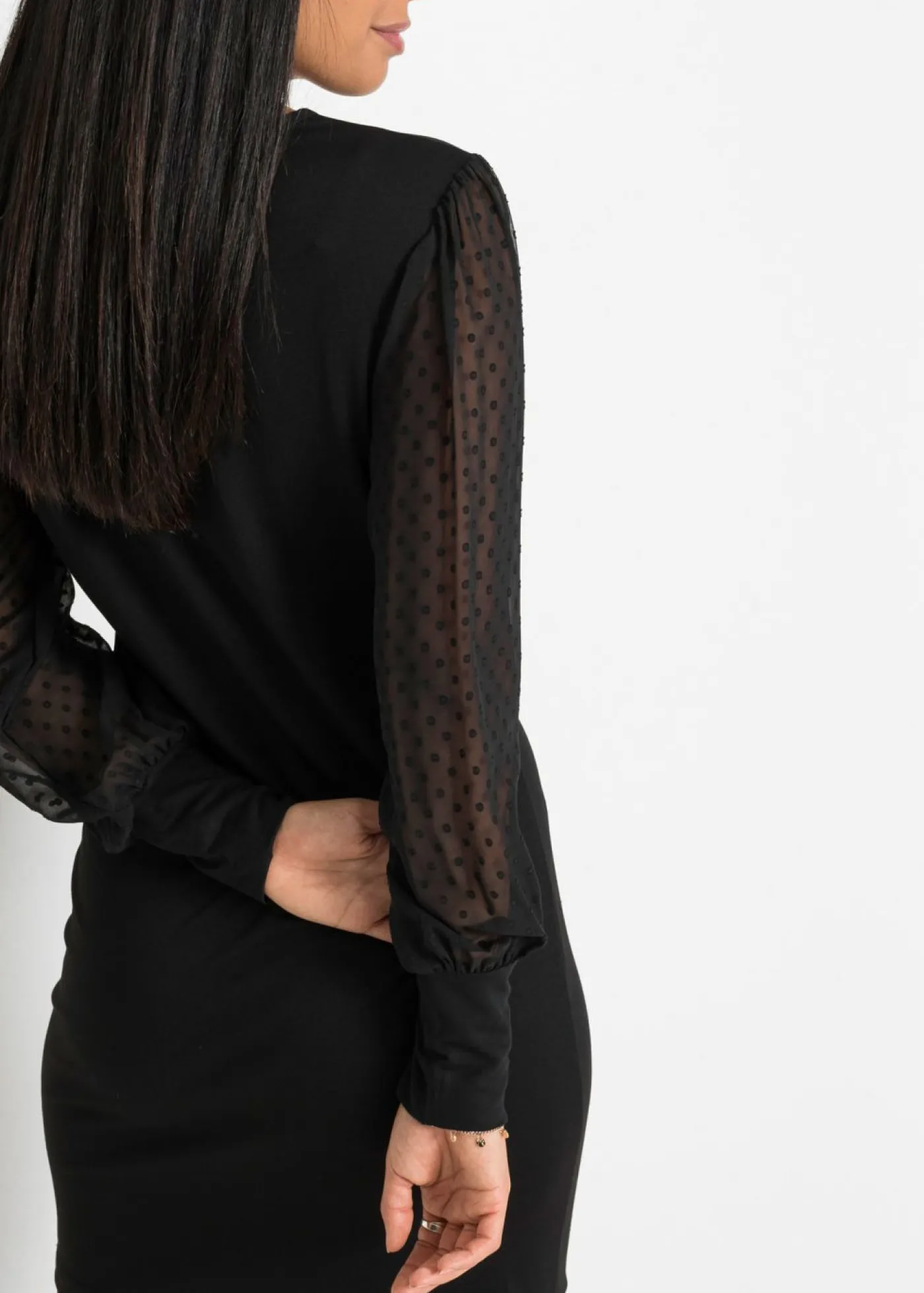bonprix bonprix Vestido de punto de mezcla de viscosa Negro Outlet