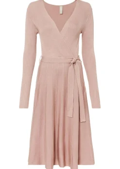 bonprix bonprix Vestido de punto de mezcla de viscosa rosa pálido Outlet