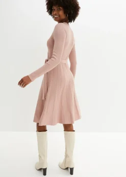 bonprix bonprix Vestido de punto de mezcla de viscosa rosa pálido Outlet