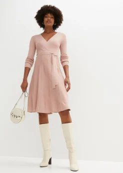 bonprix bonprix Vestido de punto de mezcla de viscosa rosa pálido Outlet