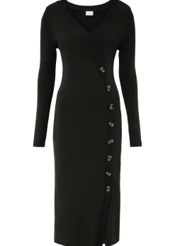 bonprix bonprix Vestido de punto de mezcla de viscosa Negro Sale