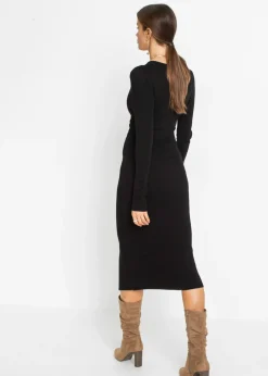 bonprix bonprix Vestido de punto de mezcla de viscosa Negro Sale