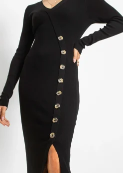 bonprix bonprix Vestido de punto de mezcla de viscosa Negro Sale