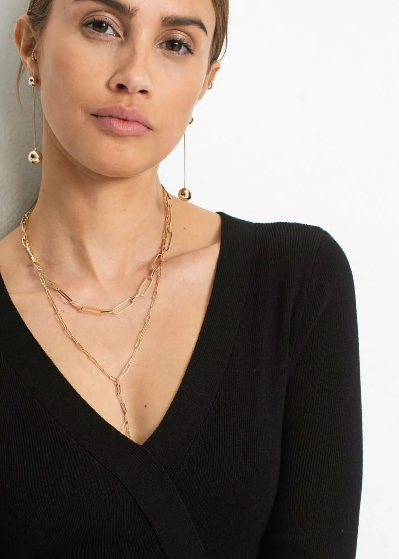 bonprix bonprix Vestido de punto de mezcla de viscosa Negro Sale