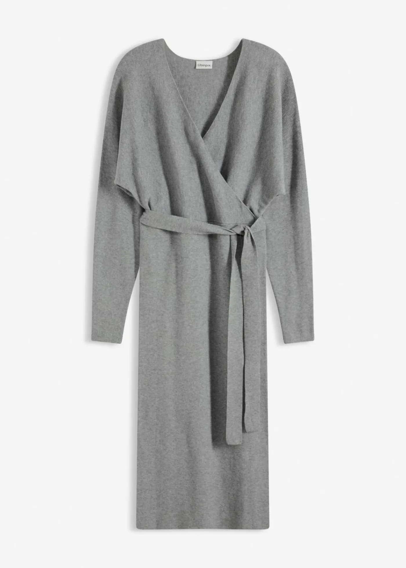 bonprix bonprix Vestido de punto de mezcla de viscosa fluida Gris jaspeado