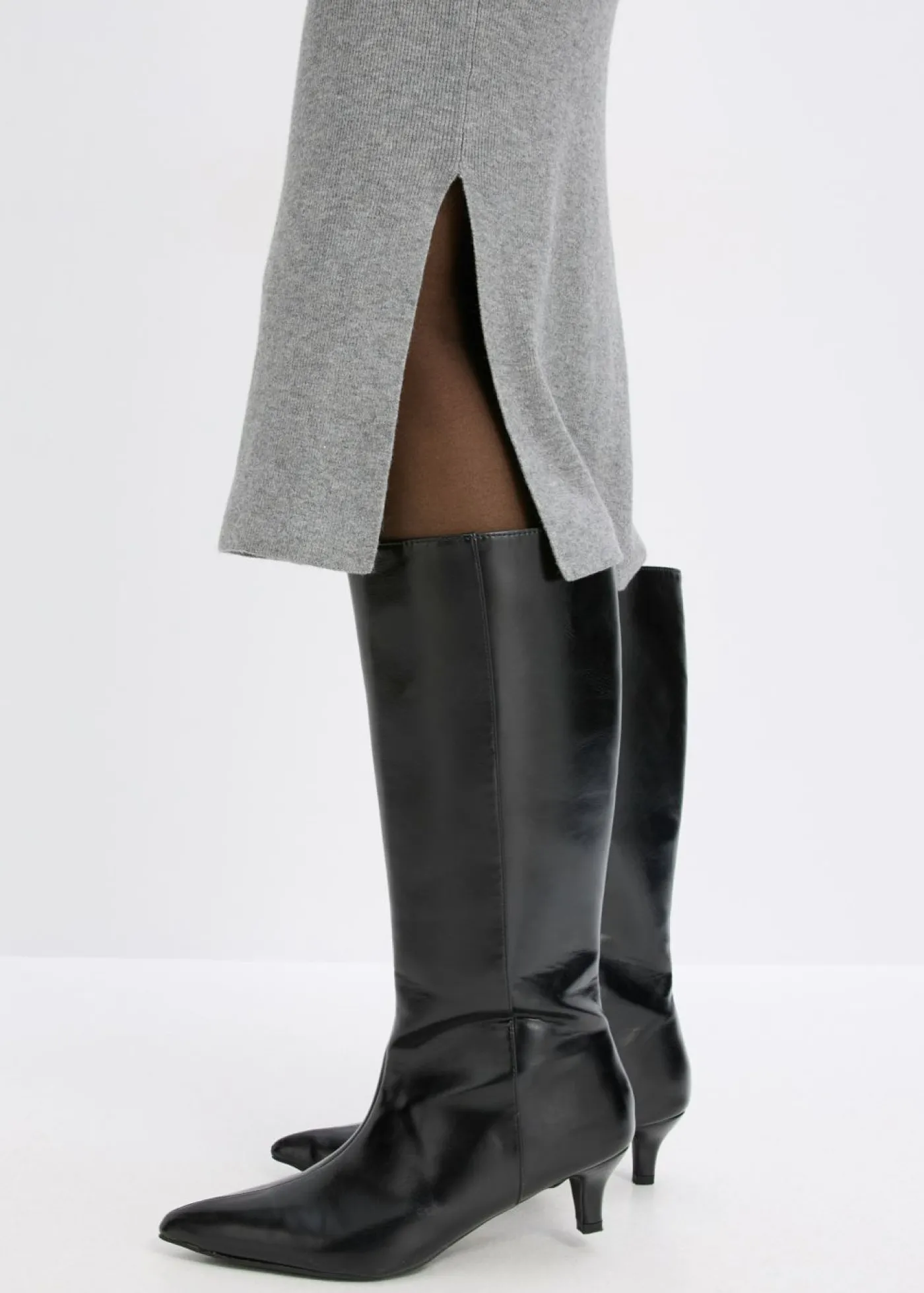 bonprix bonprix Vestido de punto de mezcla de viscosa fluida Gris jaspeado