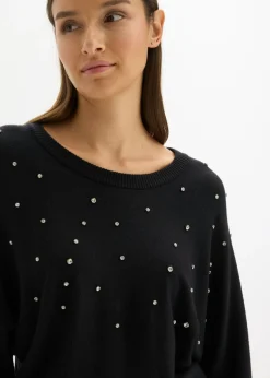 bonprix bonprix Vestido de punto de mezcla de viscosa suave Negro Outlet