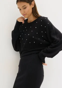 bonprix bonprix Vestido de punto de mezcla de viscosa suave Negro Outlet