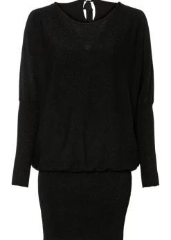 bonprix bonprix Vestido de punto de mezcla de viscosa fluida Negro Clearance