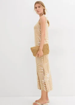 bonprix bonprix Vestido de punto de mezcla de viscosa fluida blanco lana-beige nuevo Discount