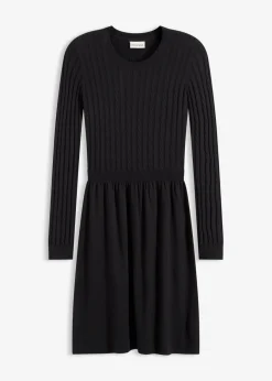 bonprix bonprix Vestido de punto de mezcla de viscosa Negro New