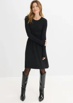 bonprix bonprix Vestido de punto de mezcla de viscosa Negro New