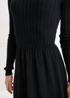 bonprix bonprix Vestido de punto de mezcla de viscosa Negro New