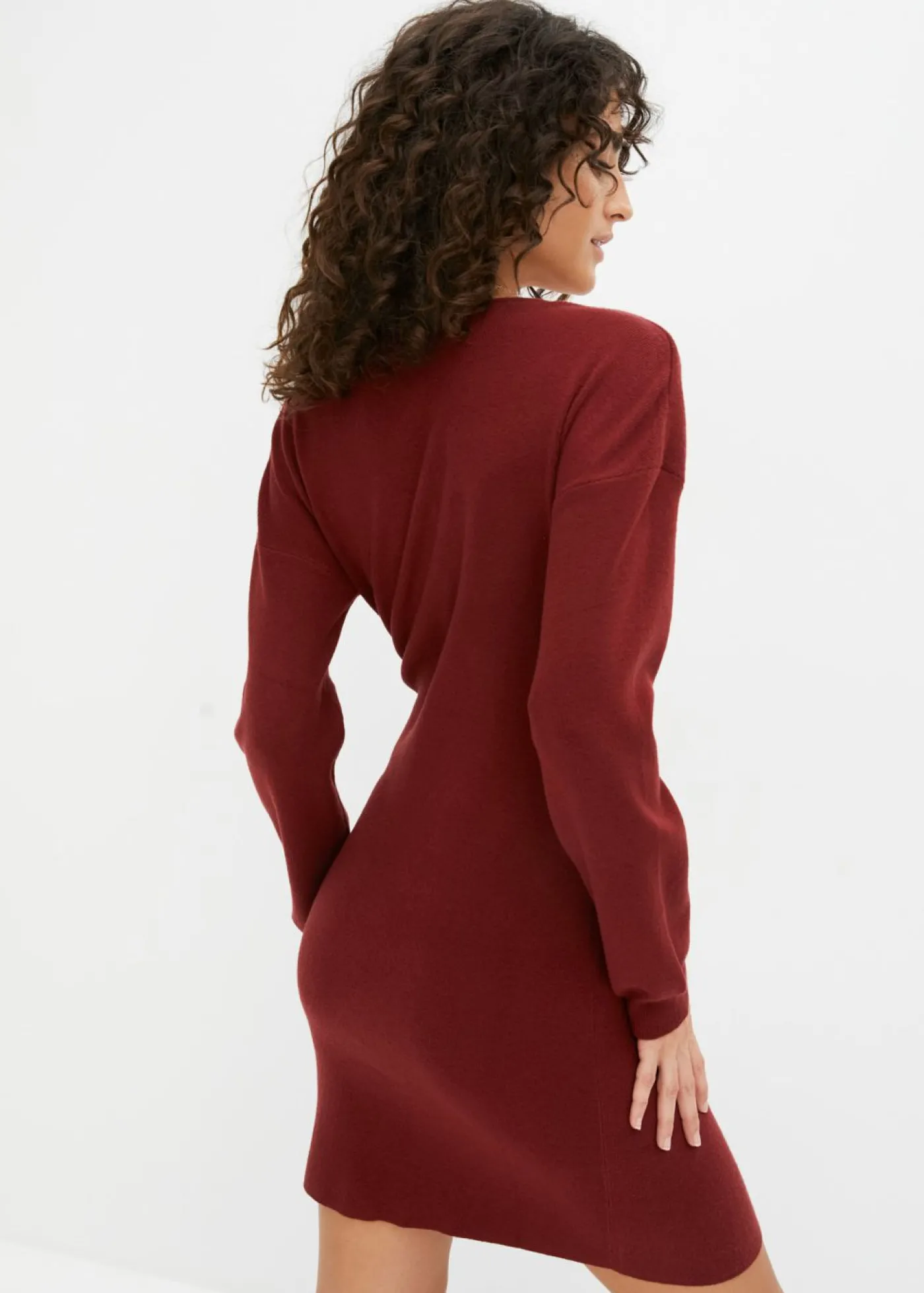 bonprix bonprix Vestido de punto de mezcla de viscosa rojo castaño Online