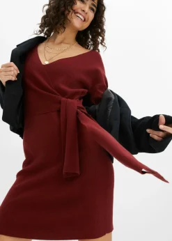 bonprix bonprix Vestido de punto de mezcla de viscosa rojo castaño Online
