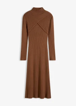 bonprix bonprix Vestido de punto de mezcla de viscosa suave Marrón pimiento Sale