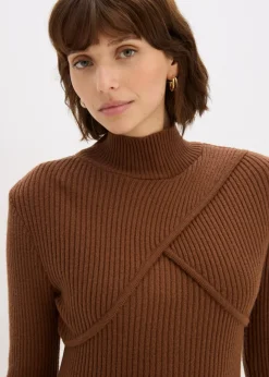 bonprix bonprix Vestido de punto de mezcla de viscosa suave Marrón pimiento Sale