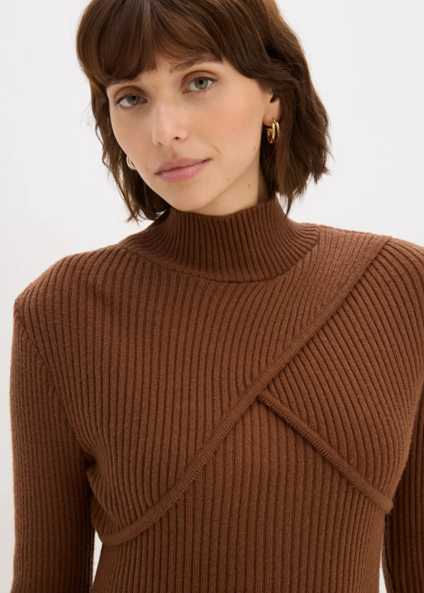 bonprix bonprix Vestido de punto de mezcla de viscosa suave Marrón pimiento Sale