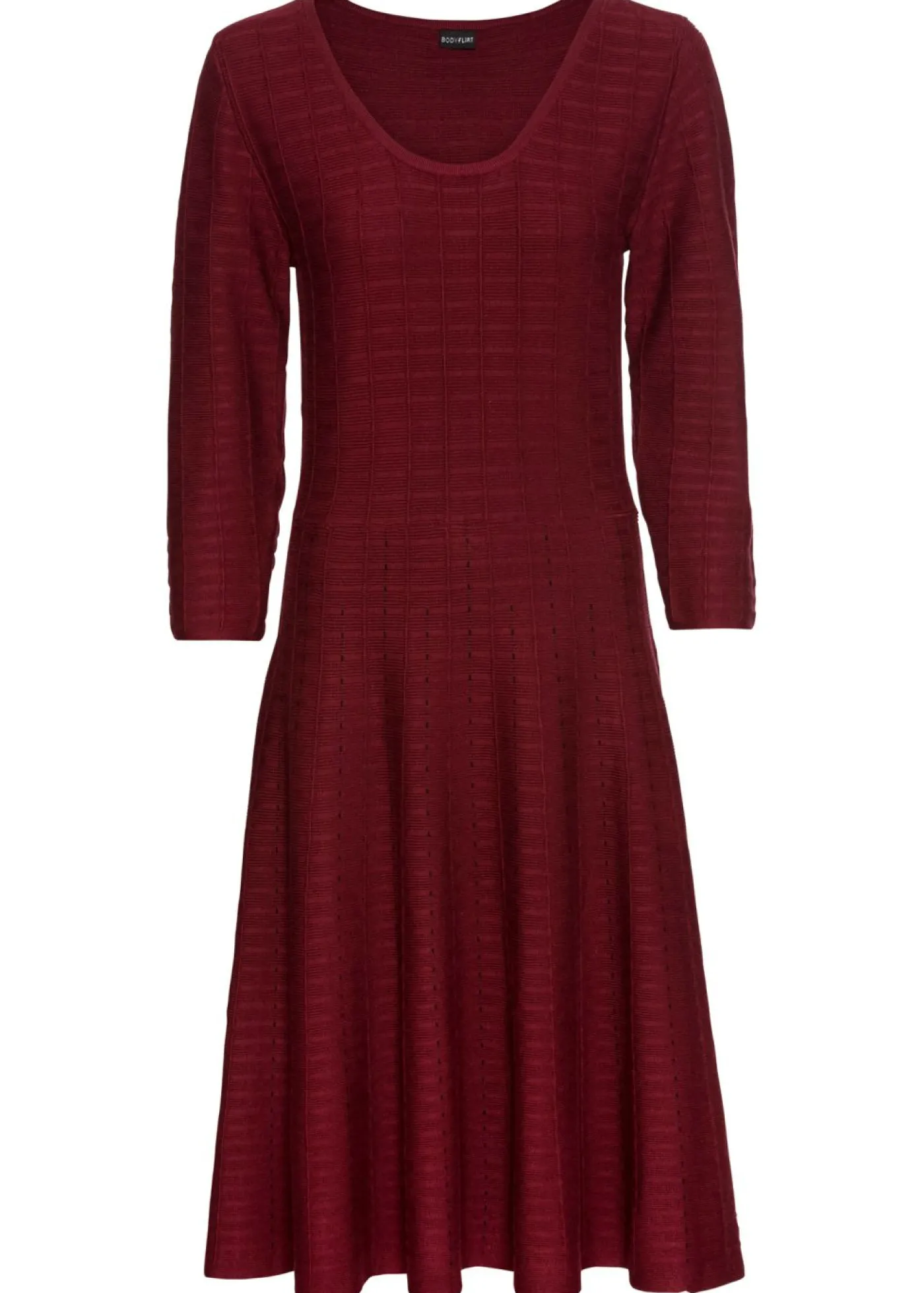 bonprix bonprix Vestido de punto de mezcla de viscosa suave rubí / negro Outlet