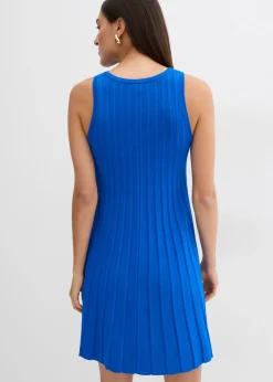 bonprix bonprix Vestido de punto de mezcla de viscosa con línea en A Azur Discount