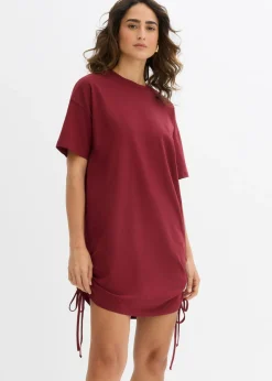 bonprix bonprix Vestido de punto de mezcla de algodón elástico Rojo rubí
