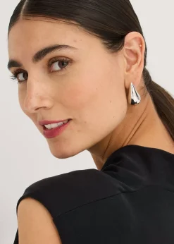 bonprix bonprix Vestido de punto de piqué de viscosa con hombreras Negro Best