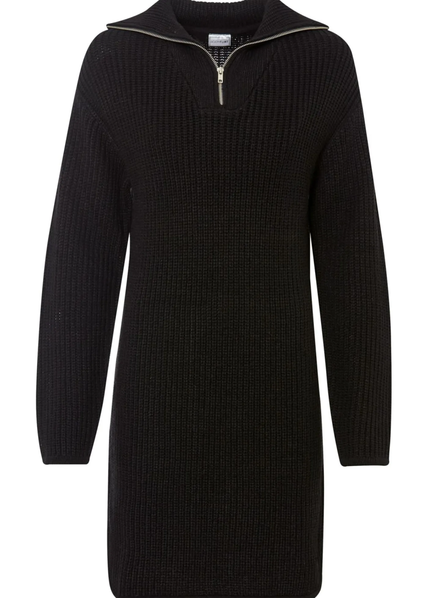 bonprix bonprix Vestido de punto de poliéster reciclado Negro Sale