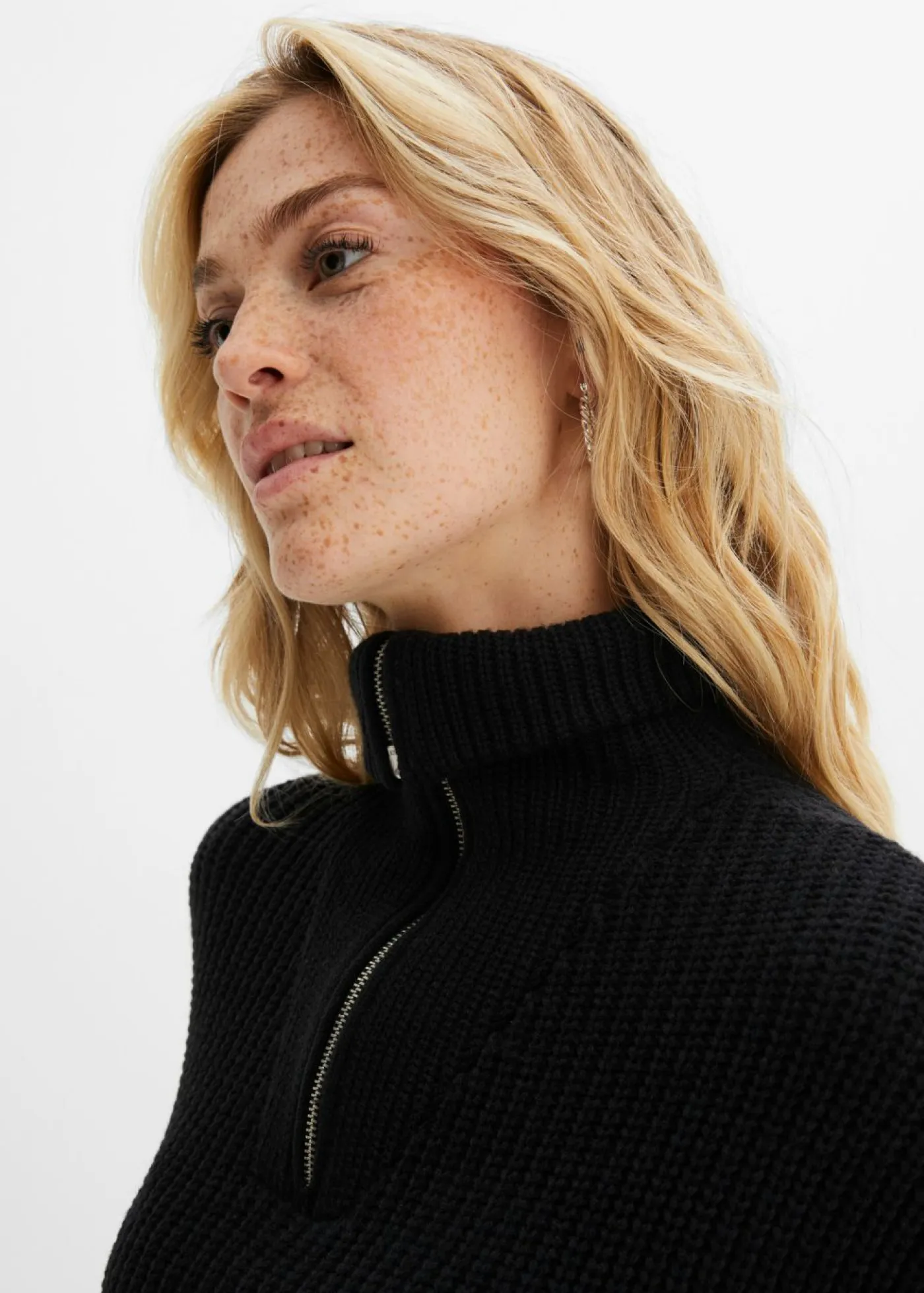 bonprix bonprix Vestido de punto de poliéster reciclado Negro Sale