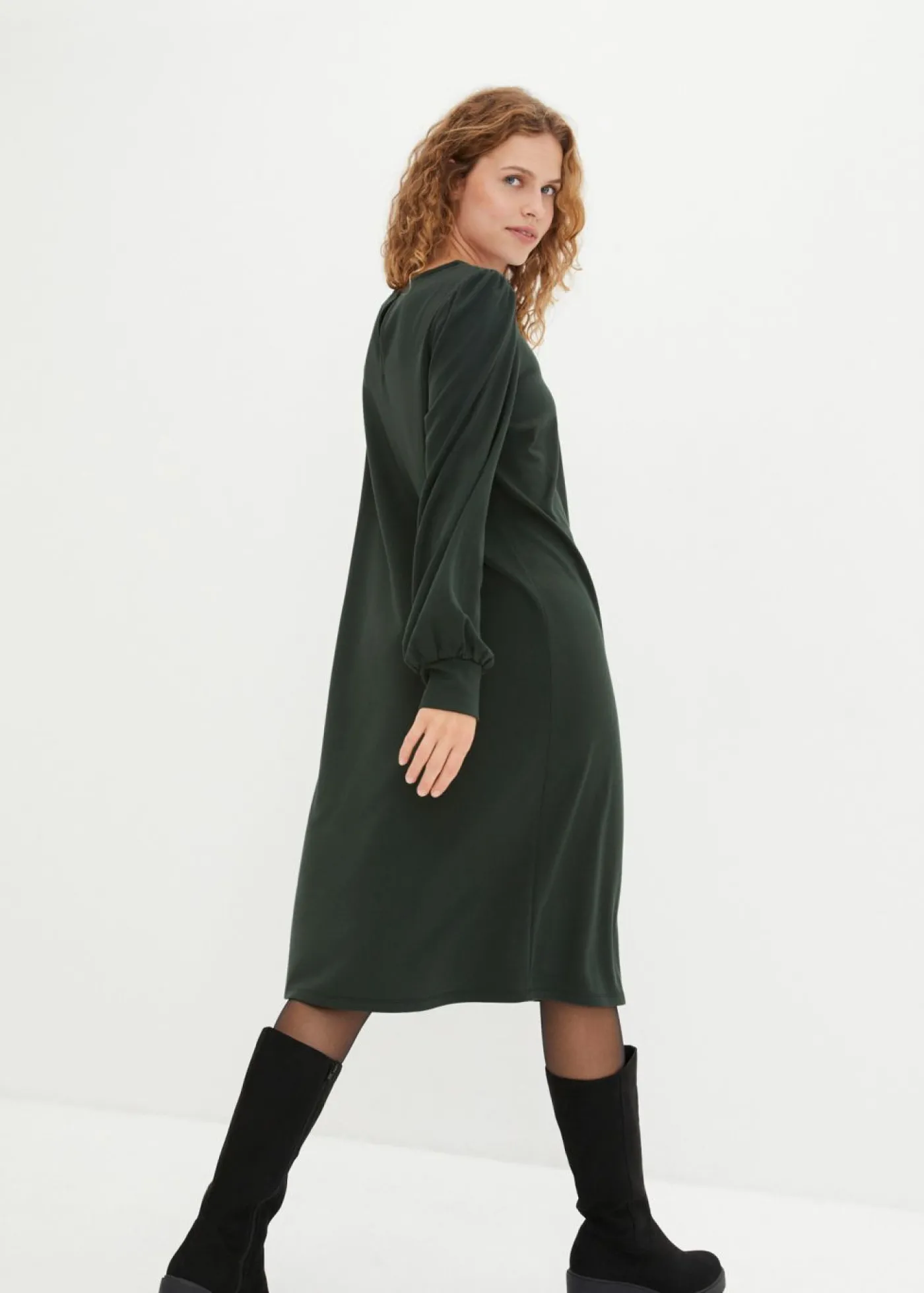 bonprix bonprix Vestido de punto de Punto di Roma pino