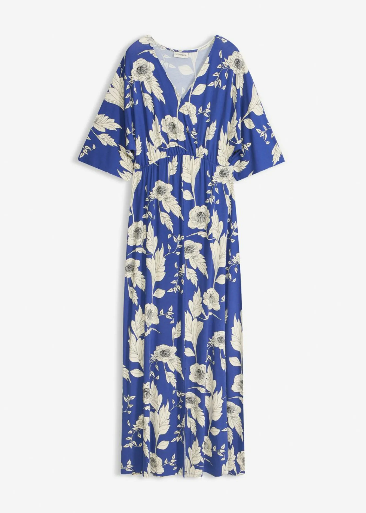 bonprix bonprix Vestido de punto de suave mezcla de viscosa Azul-blanco