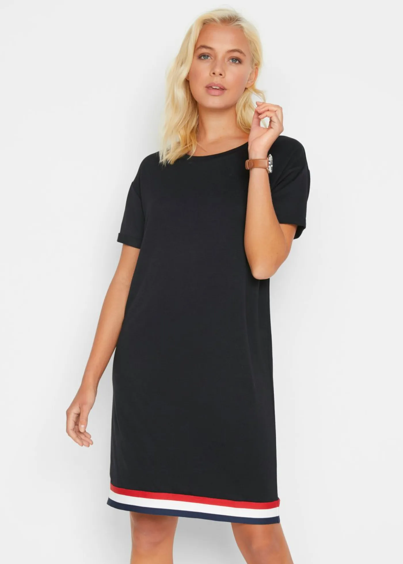 bonprix bonprix Vestido de punto de suave mezcla de viscosa Negro