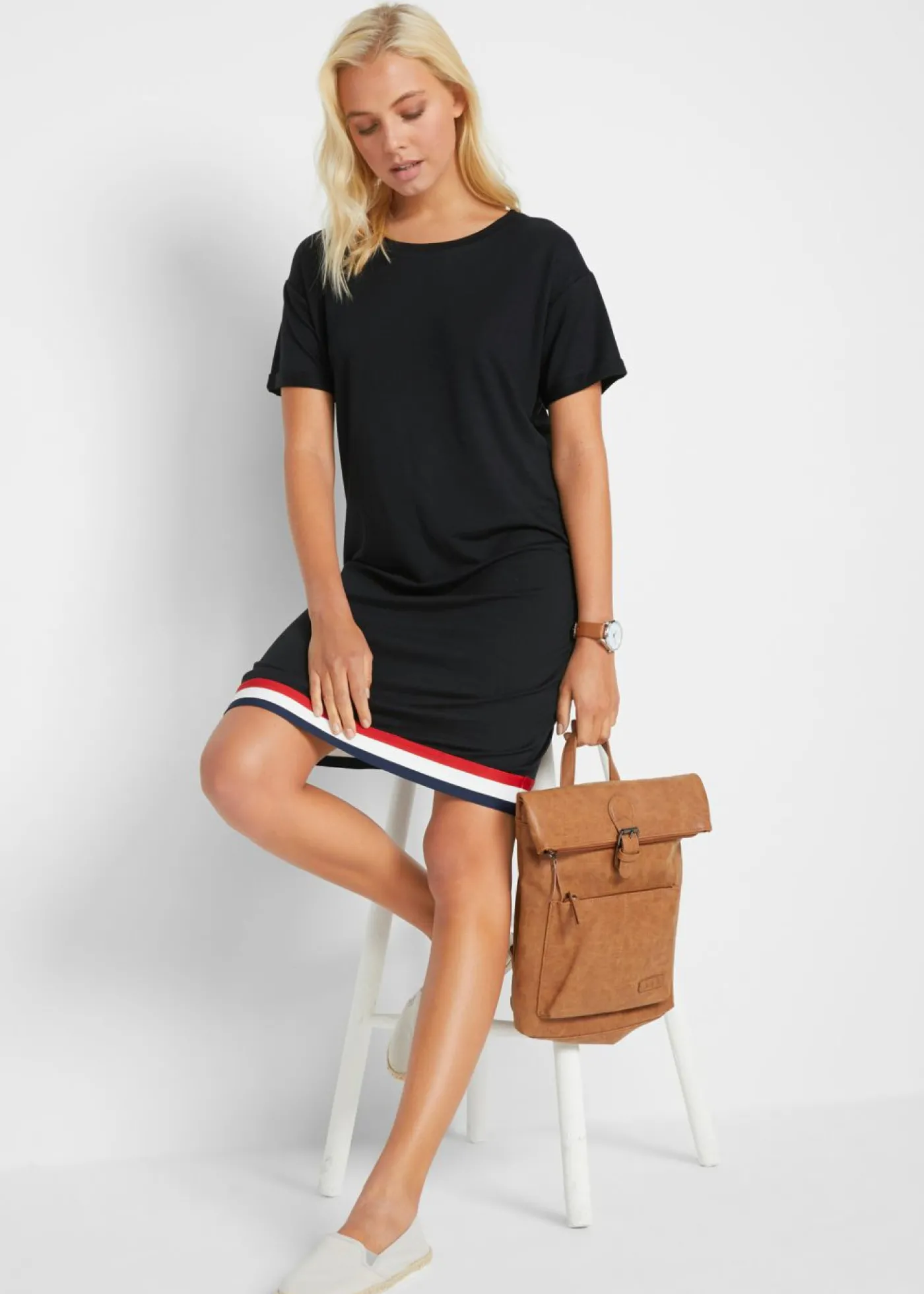 bonprix bonprix Vestido de punto de suave mezcla de viscosa Negro