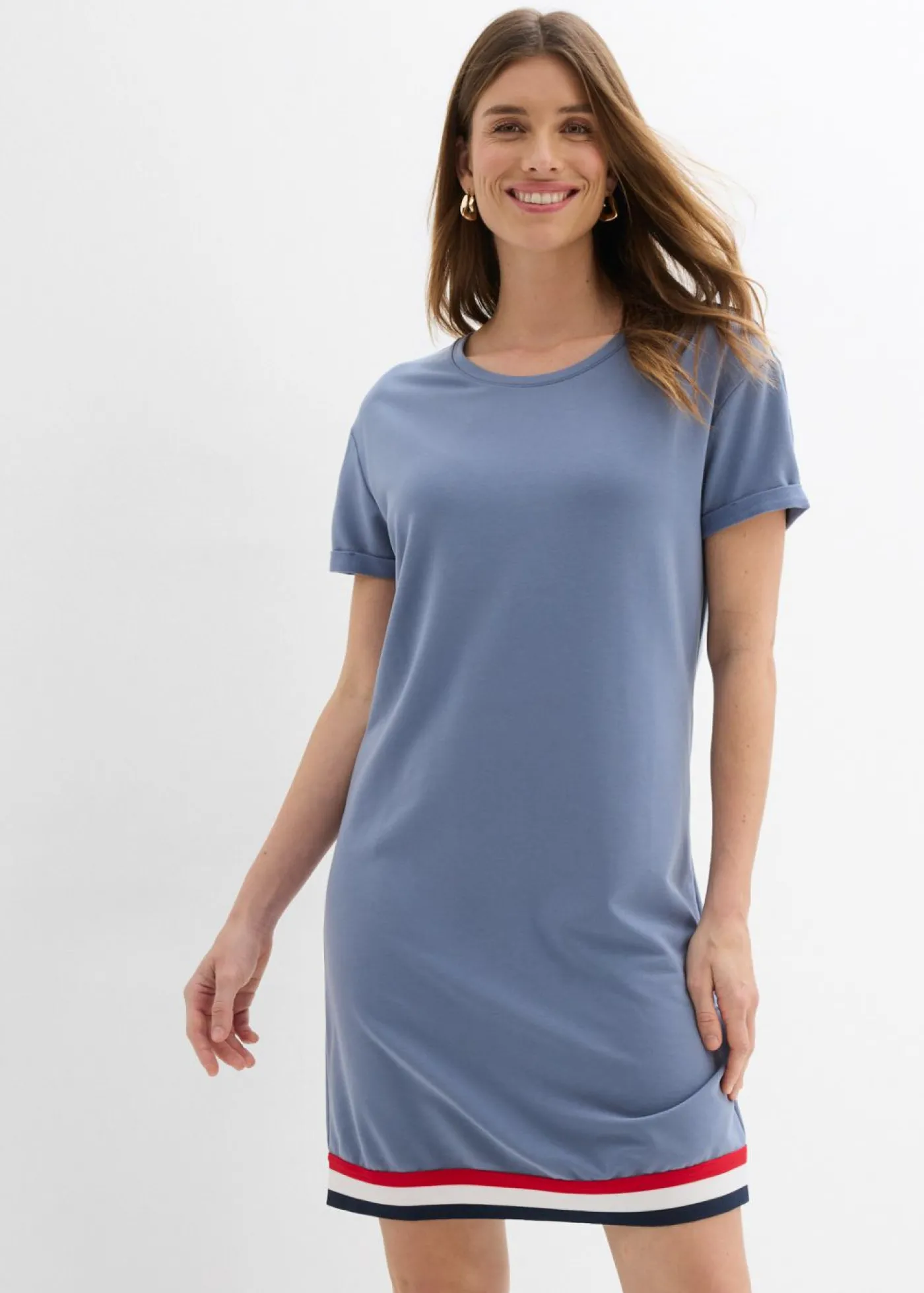 bonprix bonprix Vestido de punto de suave mezcla de viscosa Azul ahumado