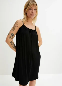 bonprix bonprix Vestido de punto de viscosa fluida Negro Online