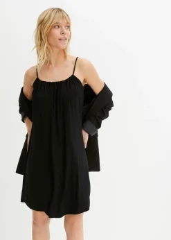 bonprix bonprix Vestido de punto de viscosa fluida Negro Online
