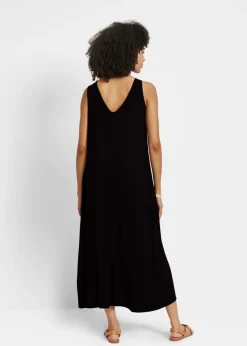 bonprix bonprix Vestido de punto de viscosa sostenible Negro Hot