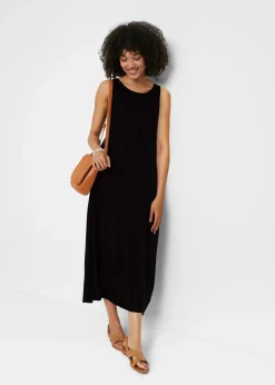 bonprix bonprix Vestido de punto de viscosa sostenible Negro Hot