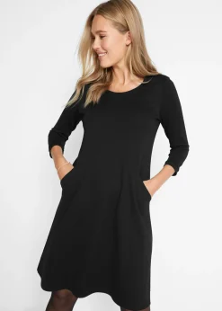 bonprix bonprix Vestido de Punto di Roma Negro Clearance