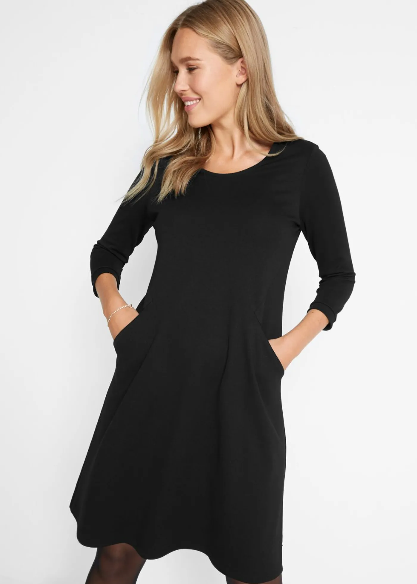 bonprix bonprix Vestido de Punto di Roma Negro Clearance