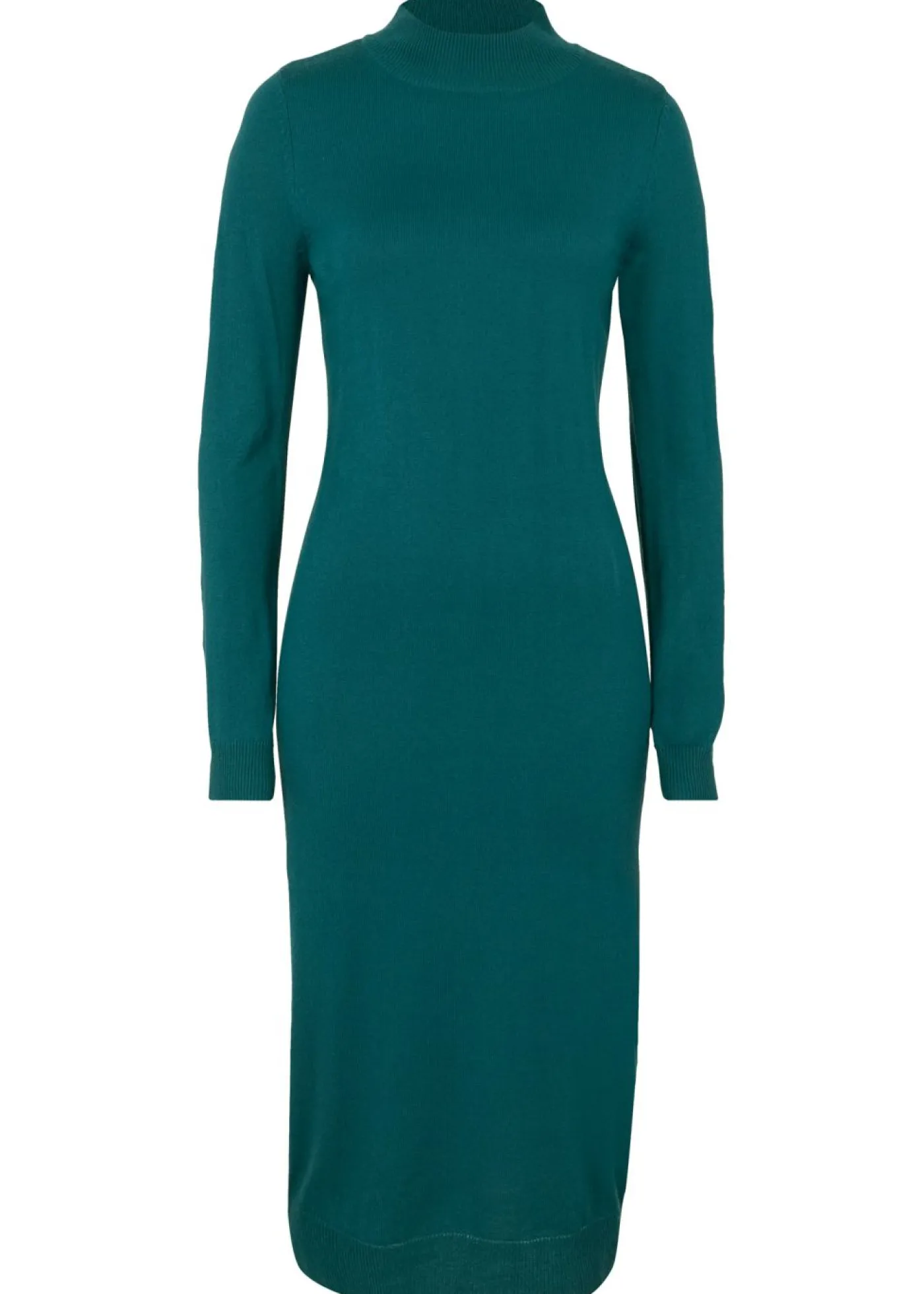 bonprix bonprix Vestido de punto fino con cuello alto Verde intenso Discount
