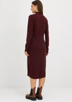 bonprix bonprix Vestido de punto fino con cuello alto Verde intenso Discount