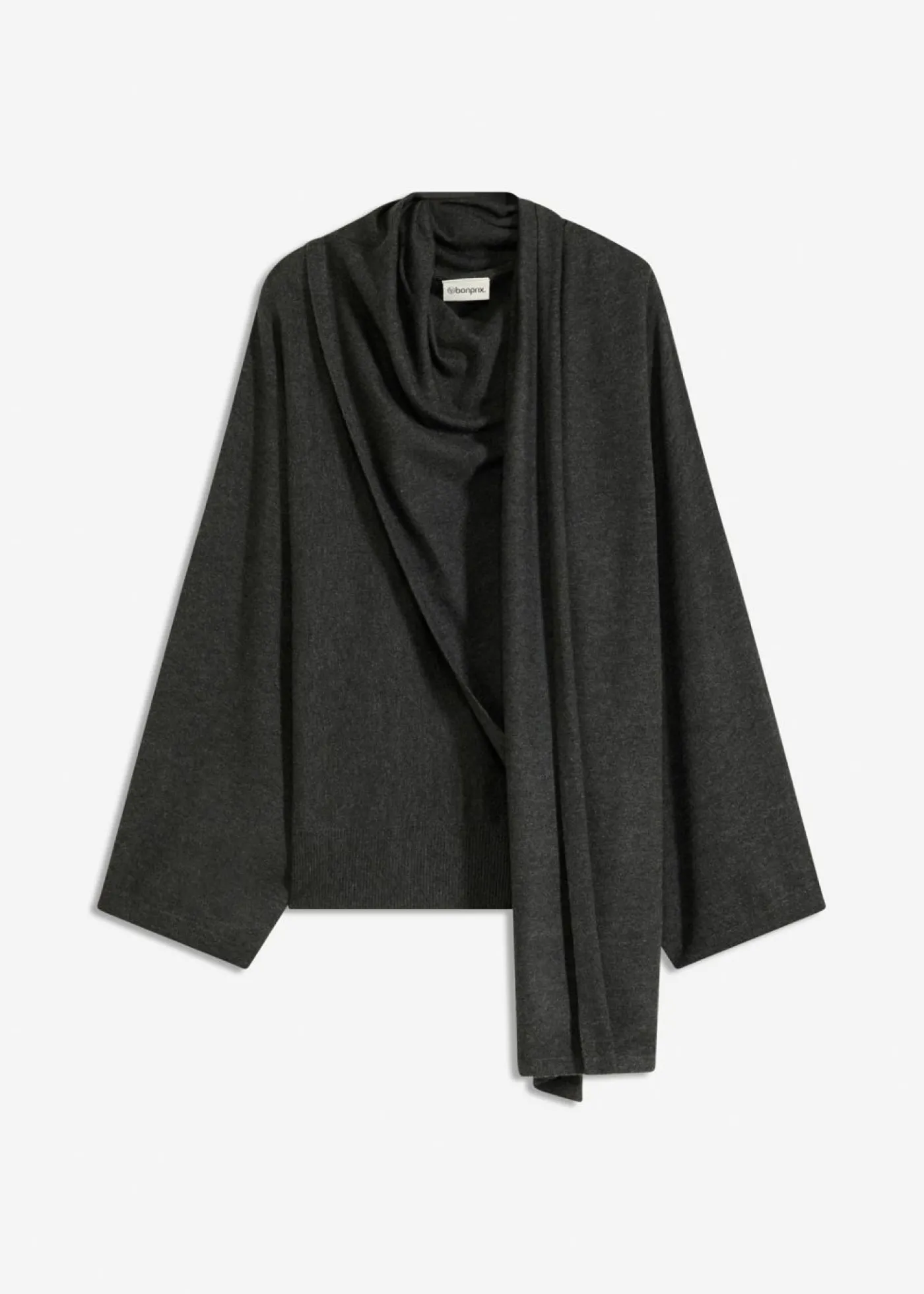 bonprix bonprix Vestido de punto fino de mezcla de viscosa suave Antracita jaspeado Sale