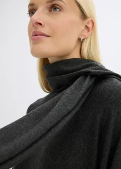 bonprix bonprix Vestido de punto fino de mezcla de viscosa suave Antracita jaspeado Sale