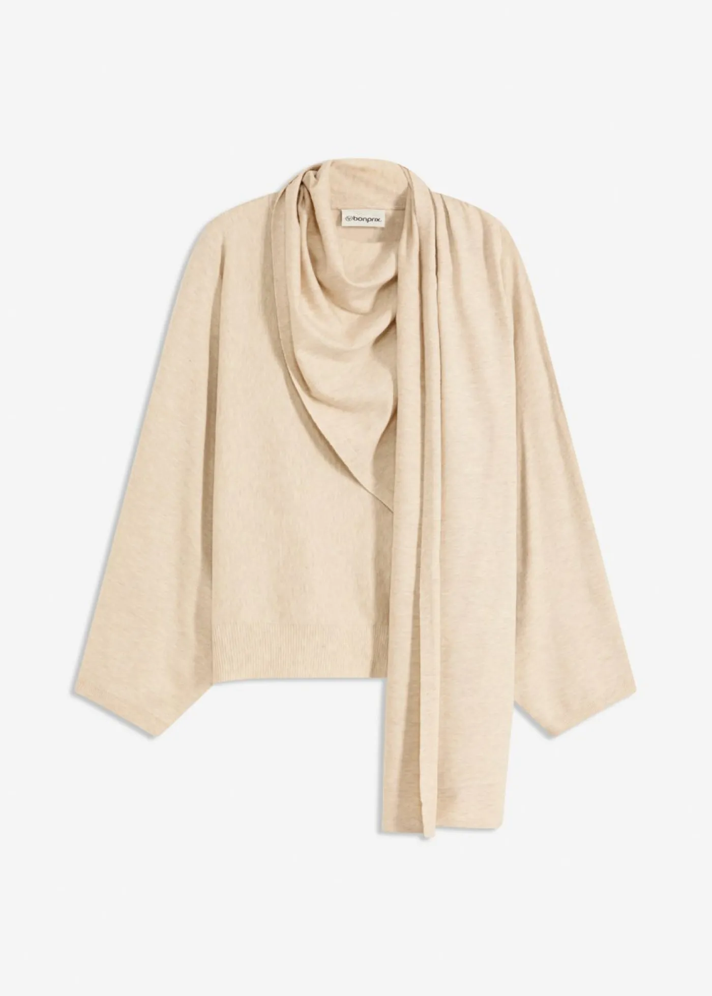 bonprix bonprix Vestido de punto fino de mezcla de viscosa suave gris guijarro moteado Sale