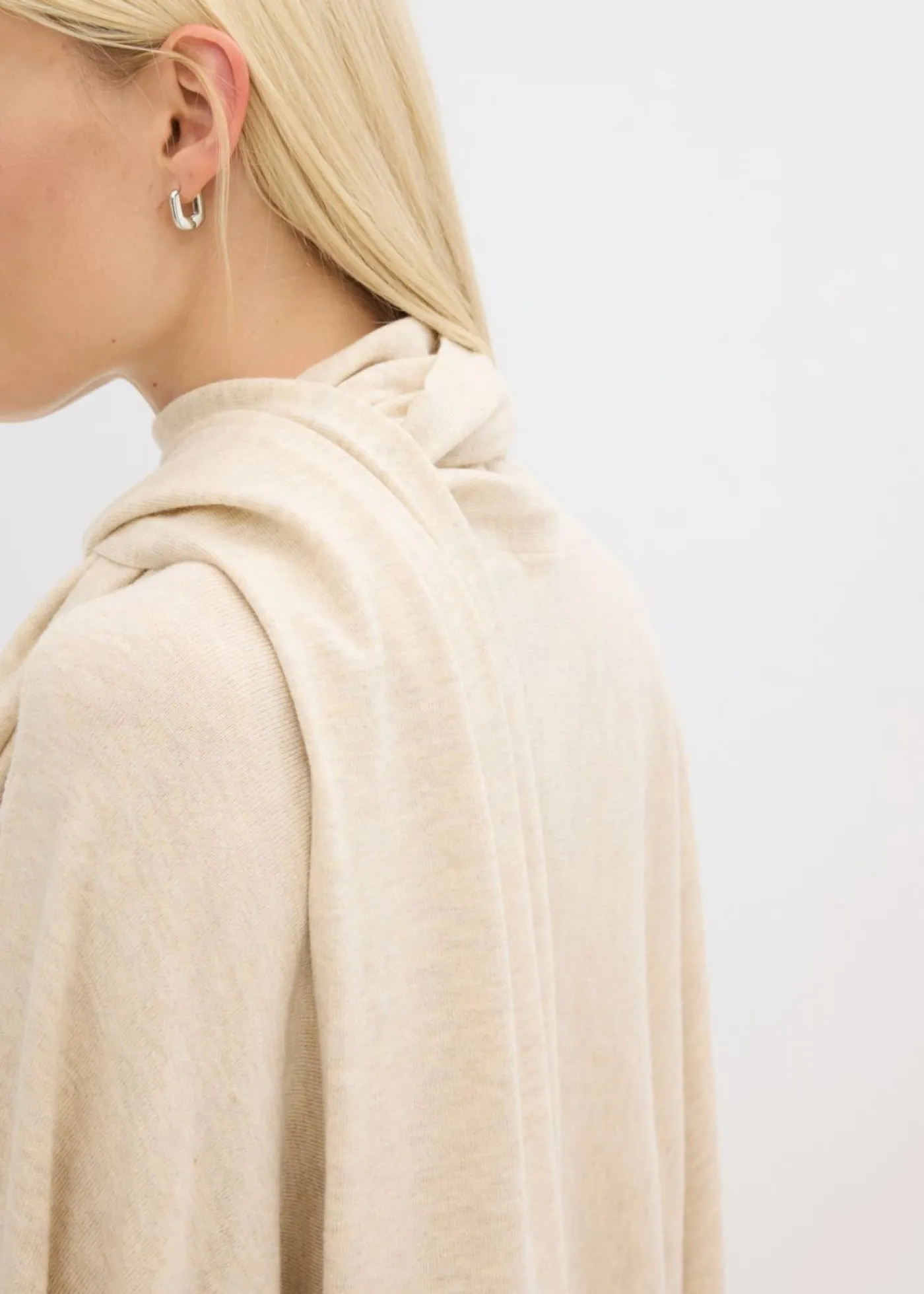 bonprix bonprix Vestido de punto fino de mezcla de viscosa suave gris guijarro moteado Sale