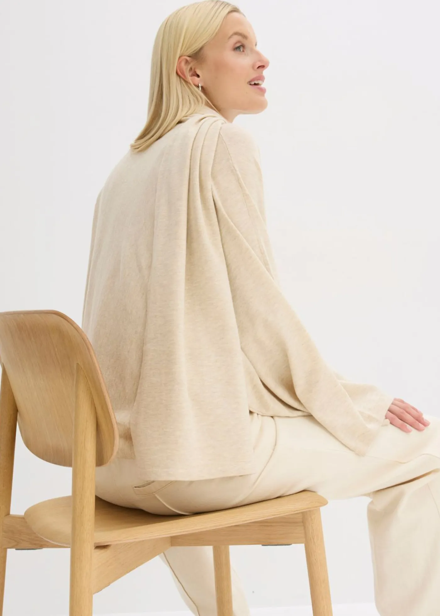 bonprix bonprix Vestido de punto fino de mezcla de viscosa suave gris guijarro moteado Sale
