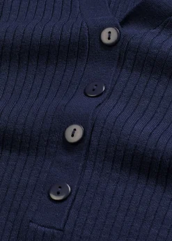 bonprix bonprix Vestido de punto fino de mezcla de viscosa suave Azul marino Outlet